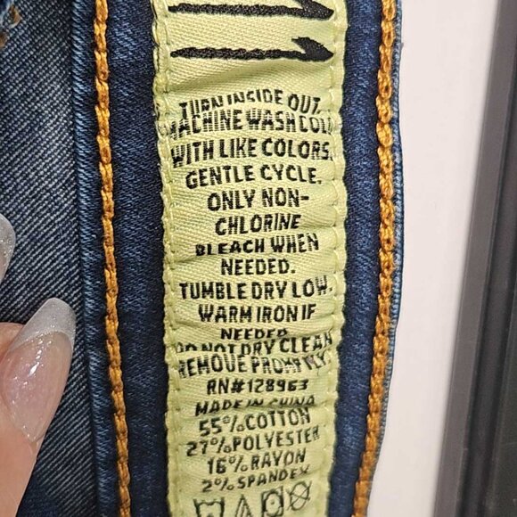 Indigo Rein Dark Wash Skinny Women's Jeans Size 11 Midrise Stretch Cotton Blend - Picture 2 of 13